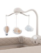 KINDERKRAFT Patut pliabil pentru copii Leody UP Beige cu 2 nivele dimensiuni 120x60 cm accesorii incluse