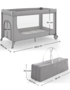 KINDERKRAFT Patut pliabil pentru copii Leody UP Grey cu 2 nivele dimensiuni 120x60 cm