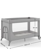 KINDERKRAFT Patut pliabil pentru copii Leody UP Grey cu 2 nivele dimensiuni 120x60 cm