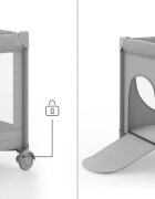 KINDERKRAFT Patut pliabil pentru copii Leody UP Grey cu 2 nivele dimensiuni 120x60 cm