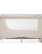 KINDERKRAFT Patut travel Joy 2 Beige cu 2 nivele dubla protectie impotriva auto-plierii intrare laterala cu fermoar carusel masuta de infasat si organizator incluse