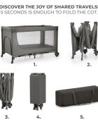 KINDERKRAFT Patut Travel Joy2 dark grey