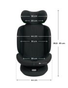KINDERKRAFT Scaun auto I-Grow 2 Plus Black 40-150 cm cu rotatie 360 tetiera reglabila sistem Isofix si Top Tether