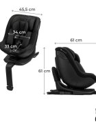 KINDERKRAFT Scaun auto I-Guard Airflow Black 40-105 cm cu rotatie 360 indicatori de instalare sistem isofix si picior de sprijin