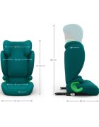 KINDERKRAFT Scaun auto Junior Fix 2 Plus Green 100x150 cm cu isofix protectie SPS tetiera reglabila husa Air Flow