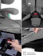 KINDERKRAFT Scaun auto pentru copii Fix2go Grey 76-150 cm I-size pliabil prindere Top tether spatar reglabil SPS