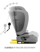 KINDERKRAFT Scaun auto pentru copii Fix2go Grey 76-150 cm I-size pliabil prindere Top tether spatar reglabil SPS