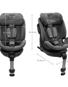 KINDERKRAFT Scaun auto Xrider 2 Grey i-size 40-150 cm rotativ spatar reglabil SPS tetiera ajustabila