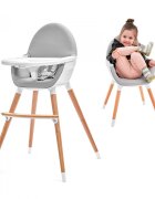 KINDERKRAFT Scaun de masa 2 in 1 Fini Grey