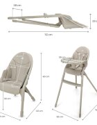 KINDERKRAFT Scaun de masa Dinnly Beige transformabil intr-un scaun inalt husa scaun PU pana la 15 kg