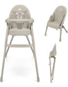 KINDERKRAFT Scaun de masa Dinnly Beige transformabil intr-un scaun inalt husa scaun PU pana la 15 kg