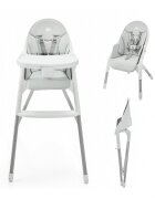 KINDERKRAFT Scaun de masa Dinnly Grey transformabil intr-un scaun inalt husa scaun PU pana la 15 kg