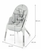 KINDERKRAFT Scaun de masa Dinnly Grey transformabil intr-un scaun inalt husa scaun PU pana la 15 kg