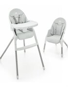 KINDERKRAFT Scaun de masa Dinnly Grey transformabil intr-un scaun inalt husa scaun PU pana la 15 kg