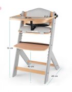 KINDERKRAFT Scaun de masa Enock Grey 3 in 1 cu pernuta