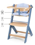 KINDERKRAFT Scaun de masa Enock Nordic Breeze 3 in 1 cu pernuta