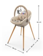 KINDERKRAFT Scaun de masa pentru copii 3 in 1 Fini Up Beige