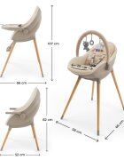KINDERKRAFT Scaun de masa pentru copii 3 in 1 Fini Up Beige