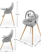 KINDERKRAFT Scaun de masa pentru copii 3 in 1 Fini Up Grey