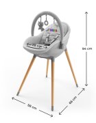 KINDERKRAFT Scaun de masa pentru copii 3 in 1 Fini Up Grey
