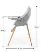 KINDERKRAFT Scaun de masa pentru copii 3 in 1 Fini Up Grey