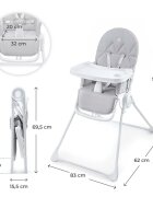 KINDERKRAFT Scaun de masa pentru copii Binci Light Grey