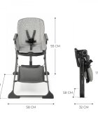 KINDERKRAFT Scaun de masa pliabil Foldee grey