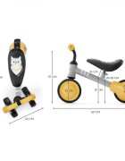 KINDERKRAFT Tricicleta copii de echilibru cutie honey de la 1 an roti spuma EVA scaun reglabil pe inaltime limitator directie sarcina maxima admisa 15 kg