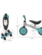 KINDERKRAFT Tricicleta copii de echilibru Cutie turcoise de la 1 an roti spuma EVA scaun reglabil pe inaltime limitator directie sarcina maxima admisa 15 kg