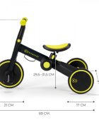 KINDERKRAFT Tricicleta pentru copii 4trike Black Volt transformabila cu cadru de aluminiu pliabila roti din spuma Eva 3 functii greutate redusa doar 35 kg de la 12 luni