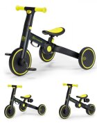 KINDERKRAFT Tricicleta pentru copii 4trike Black Volt transformabila cu cadru de aluminiu pliabila roti din spuma Eva 3 functii greutate redusa doar 35 kg de la 12 luni
