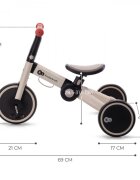 KINDERKRAFT Tricicleta pentru copii 4trike Silver Grey transformabila cu cadru de aluminiu pliabila roti din spuma Eva 3 functii greutate redusa doar 35 kg de la 12 luni