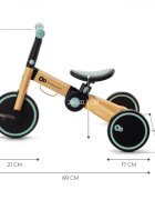 KINDERKRAFT Tricicleta pentru copii 4trike Sunflower Blue transformabila cu cadru de aluminiu pliabila roti din spuma Eva 3 functii greutate redusa doar 35 kg de la 12 luni