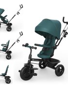 KINDERKRAFT Tricicleta pentru copii Aston 2 Plus Green rotatie 360 maner reglabil greutate admisa 25 kg