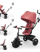 KINDERKRAFT Tricicleta pentru copii Aston 2 Plus Pink rotatie 360 maner reglabil greutate admisa 25 kg