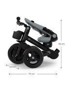 KINDERKRAFT Tricicleta pentru copii Aveo 2 Plus Grey pliabila cu scaun reglabil si reversibil suport picioare controlul directiei
