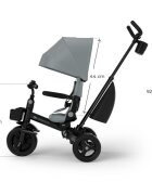 KINDERKRAFT Tricicleta pentru copii Aveo 2 Plus Grey pliabila cu scaun reglabil si reversibil suport picioare controlul directiei