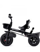 KINDERKRAFT Tricicleta pentru copii Aveo Light Grey de la 9 luni cu sezut rotativ suport pentru picioare maner cu control al directiei gentuta si cos pentru accesorii