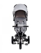 KINDERKRAFT Tricicleta pentru copii Aveo Light Grey de la 9 luni cu sezut rotativ suport pentru picioare maner cu control al directiei gentuta si cos pentru accesorii