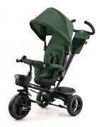 KINDERKRAFT Tricicleta pentru copii Aveo Mystic Green de la 9 luni cu sezut rotativ suport pentru picioare maner cu control al directiei gentuta si cos pentru accesorii