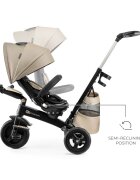 KINDERKRAFT Tricicleta pentru copii Easytwist Beige cu scaun reversibil pozitie de somn cauciucuri PU protectie UV de la varsta de 9 luni