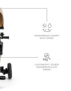 KINDERKRAFT Tricicleta pentru copii Easytwist Beige cu scaun reversibil pozitie de somn cauciucuri PU protectie UV de la varsta de 9 luni