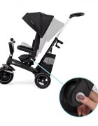 KINDERKRAFT Tricicleta pentru copii Easytwist Black cu scaun reversibil pozitie de somn cauciucuri PU protectie UV de la varsta de 9 luni