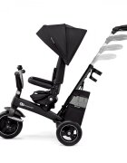 KINDERKRAFT Tricicleta pentru copii Easytwist Black cu scaun reversibil pozitie de somn cauciucuri PU protectie UV de la varsta de 9 luni