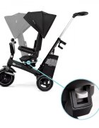 KINDERKRAFT Tricicleta pentru copii Easytwist Black cu scaun reversibil pozitie de somn cauciucuri PU protectie UV de la varsta de 9 luni