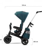KINDERKRAFT Tricicleta pentru copii Easytwist Midnight Green cu scaun reversibil pozitie de somn cauciucuri PU protectie UV de la varsta de 9 luni