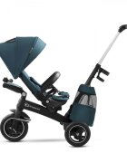 KINDERKRAFT Tricicleta pentru copii Easytwist Midnight Green cu scaun reversibil pozitie de somn cauciucuri PU protectie UV de la varsta de 9 luni