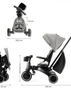 KINDERKRAFT Tricicleta pentru copii Jazz 2 Grey pliabila scaun rotativ spatar reglabil maner ajustabil