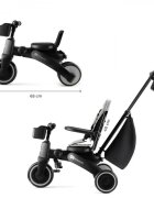 KINDERKRAFT Tricicleta pentru copii Jazz 2 Grey pliabila scaun rotativ spatar reglabil maner ajustabil