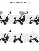 KINDERKRAFT Tricicleta pentru copii Jazz 2 Grey pliabila scaun rotativ spatar reglabil maner ajustabil